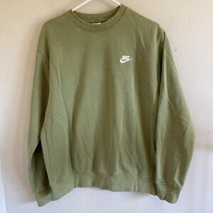 Nike Sportswear Club Green Crewneck Fleece Sweatshirt Activewear Mens Medium